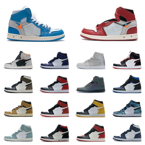 

mens 1 basketball shoes 1s high hi ts sp black toe bred japan court purple dark mocha unc patent red game royal phantom sahdow sneakers