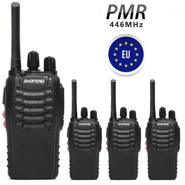 

walkie talkie 4pcs baofeng bf-88e upgrade bf-888s walkietalkie uhf pmr446 0.5w 16ch european handheld cb radio station two-way radio1