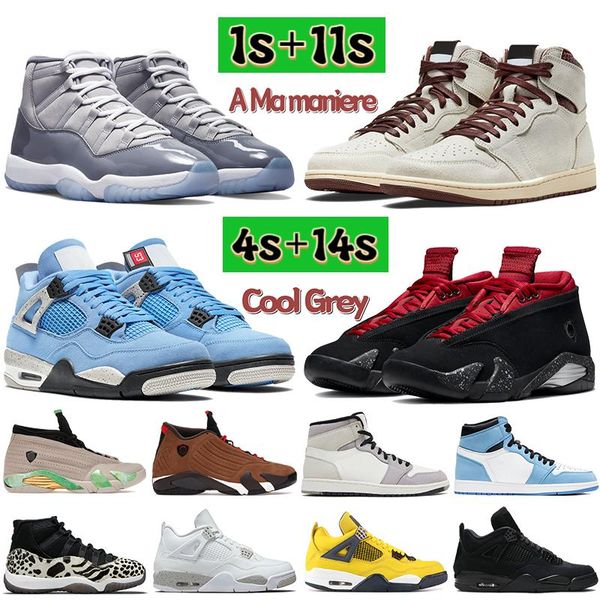

1 1s 4 4s bordeaux a ma maniere basketball shoes cool grey 11 11s university blue 14 14s red lipstick white oreo animal instinct men women s