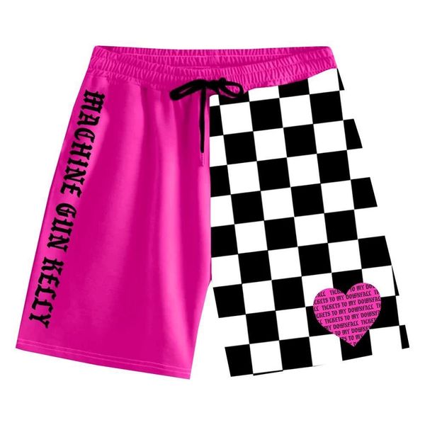 

machine gun kelly tickets to my downfall album rapper harajuku cotton shorts 3d women's style fast drying drawstring shorts, White;black