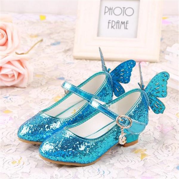 

new children high heeled crystal rhinestone girls leather shoes princess fashion glitter butterfly knot kids shoes baby 04 wmtjss xhlove, Black