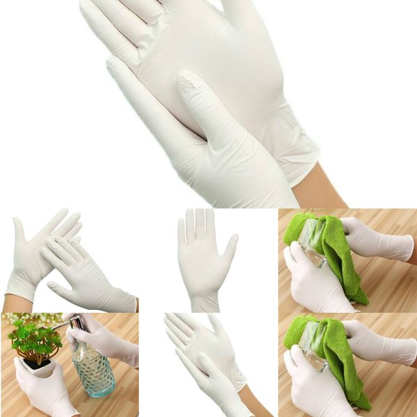 

100pcs disposable white non-slip laboratory rubber latex protective gloves selling household cleaning productsoutletiv55