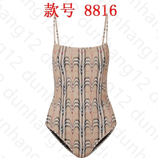 

brand one piece printed swimsuit striped backless bikini, White;black