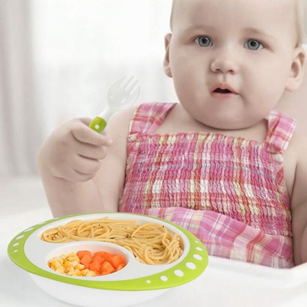 

baby children's cutlery tableware separation silicone dish non-slip baby tableware