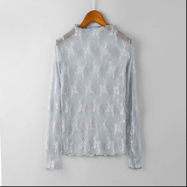 

women lace blouses shirt mesh blouses see through transparent long sleeve white striped shirt blouse dd8098