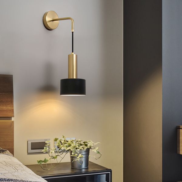 

postmodern metal wall lamps luxury bedroom bedside lights nordic minimalist wall light living room background sconce decoration