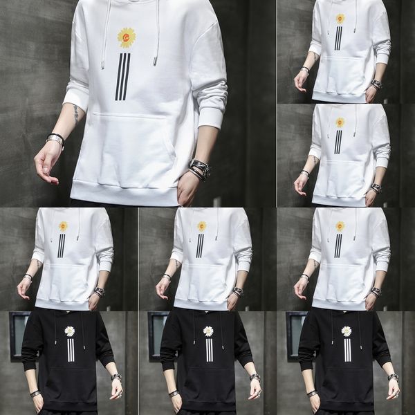 

autumn 2020 new youth casual for men sweaterloose men's korean version autumn 2020 new youth casual hooded sweater for men sweater swea, Black