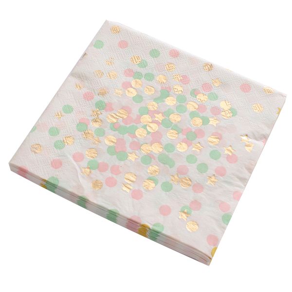 

for 1pack/lot napkins birthday towel gold paper boy girl gender reveal party tissue napkin decoration serv