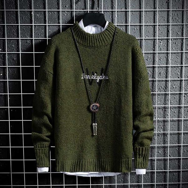 

2021 new autumn winter oversize sweaters for sweater men lattice slim fit men's shirt brand knitte 9kdk, White;black