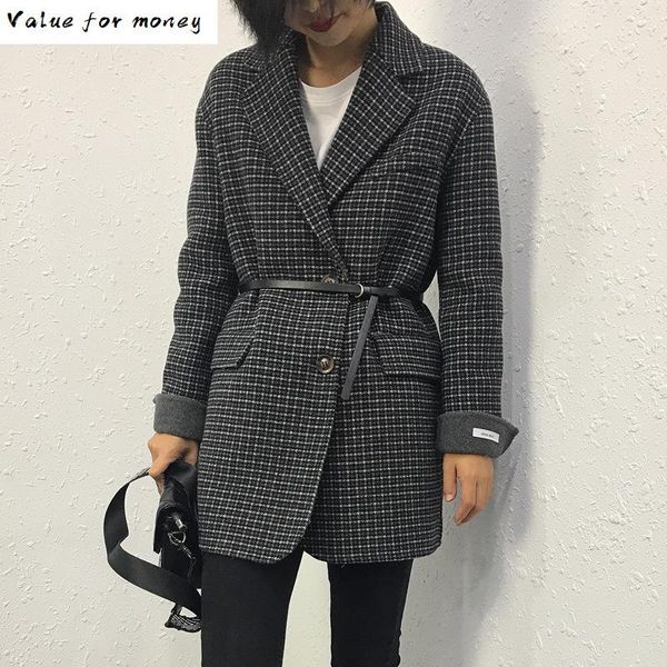 

autumn winter 2020 new suit collar qianniaoque double faced overcoat, Black