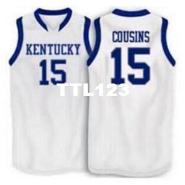 

vintage 121 #15 kentucky wildcats demarcus cousins college jersey size s-4xl or custom any name or number jersey, Black