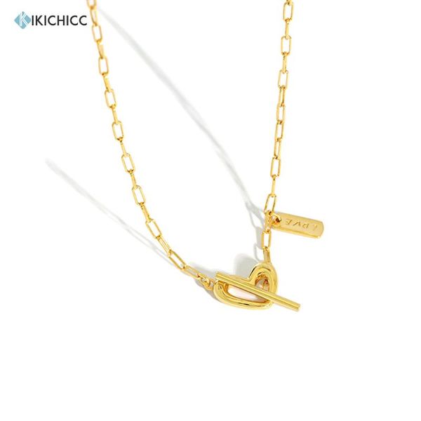 

chains kikichicc 925 sterling silver thick heart pendant luxury chain necklace special wedding party collar simple fashion women