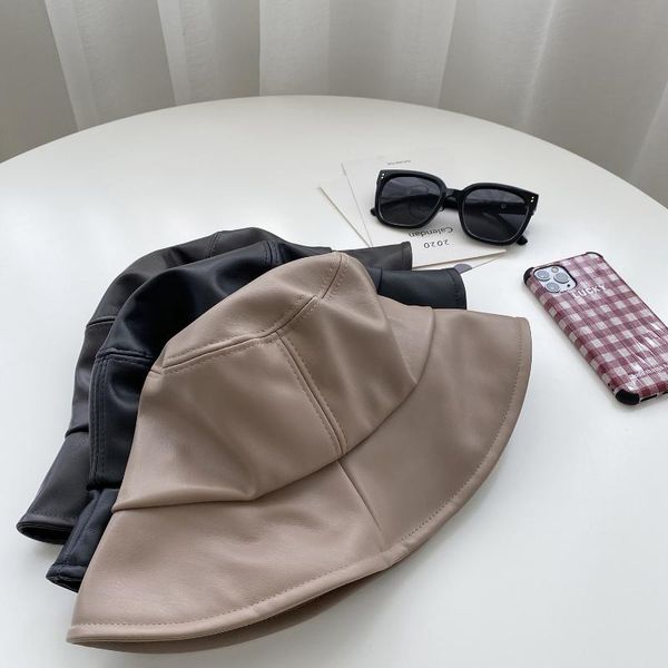 

2020 новая осень pu шляпы повседневный стиль женщин мода pure color hat, Blue;gray