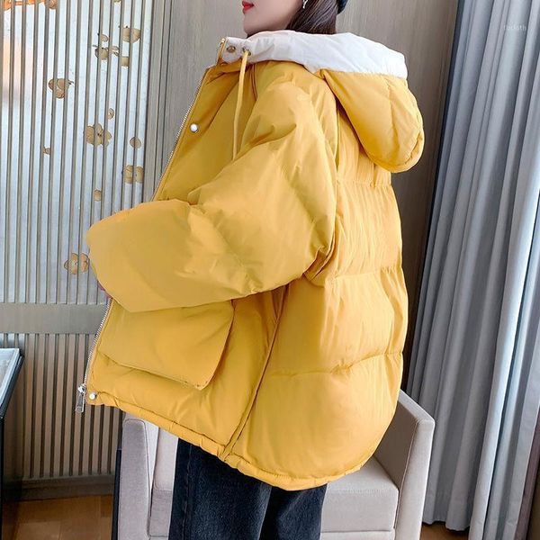 

2020 new winter jacket parka women's clothes short loose women's down padded jacket thickened hooded winter female coat1, Black