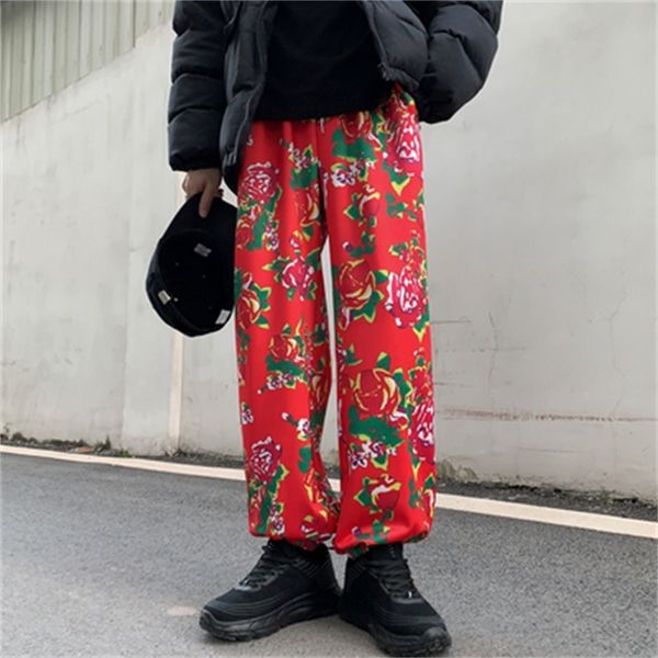 

2021 new moletom masculino primavera outono novo estilo flor feixe abertura bloomers casuais solto masculinas e femininas bbla, Black