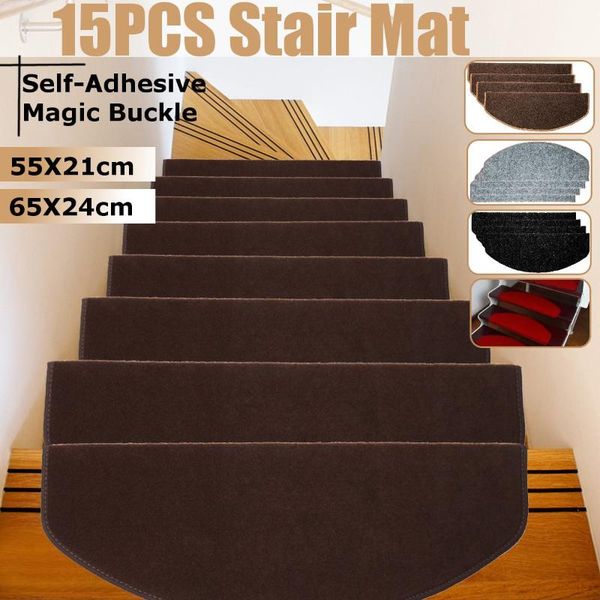 

cushion/decorative pillow 15pcs stair tread carpet mats self adhesive mat anti-skid step rugs safety mute floor indoor warm pad 55x21