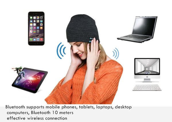 

factory new amazon wireless bluetooth knitted hats winter spring warm cold-proof designers beanie music earphone hat for woman lady girl
