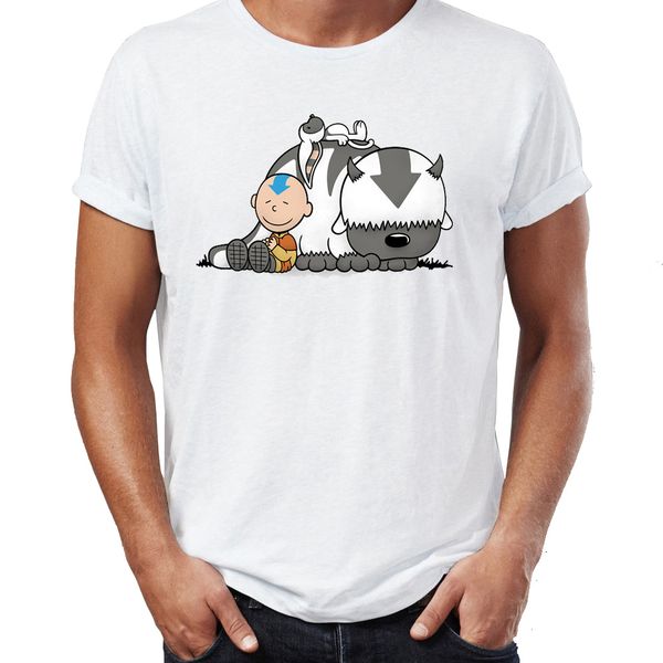 

мужская футболка аанг и аппа the last airbender удивительного произведение printed tee спорт толстовка с капюшоном толстовка