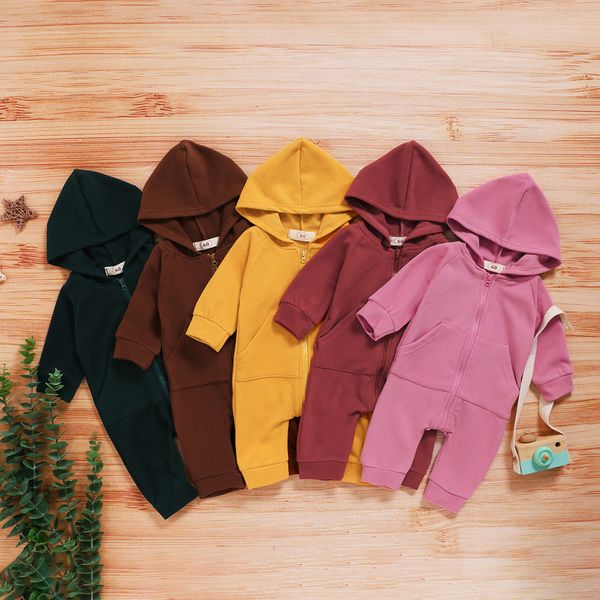 

newborn baby boys girls suit toddler baby boys girls long sleeve solid hoodie romper jumpsuit baby children' clothes outfits set 1021, White