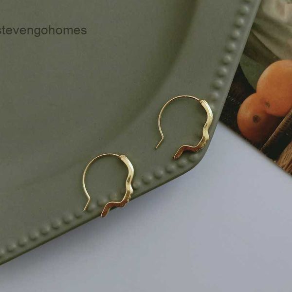 

abstract face women's simple temperament indifference korean earrings, Golden