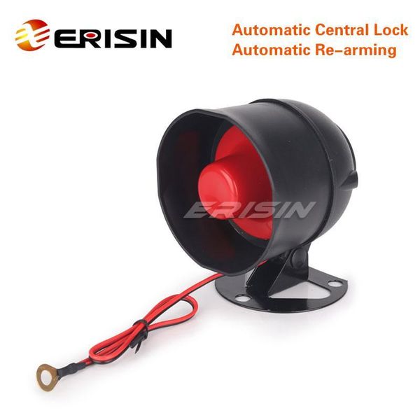 

erisin es185 universal car alarm security system + siren + remote central locking kit sensor1