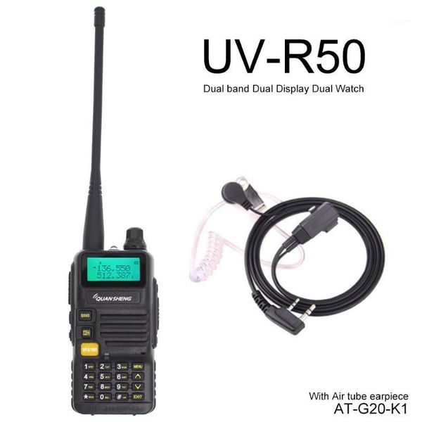 

walkie talkie quansheng uv-r50 dual band 136-174mhz 400-480mhz 5w 2000mah ham radio station portable communciator1