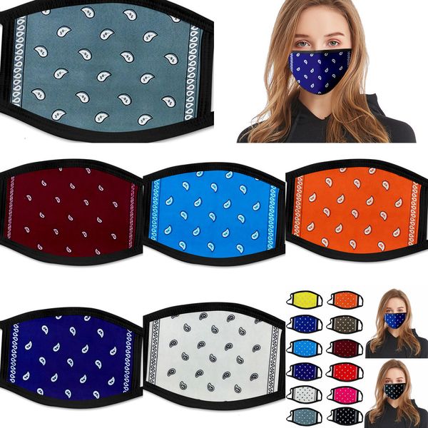 

u7elku in stock designer fashion face masks dust proof anti smog 3d cross-border printing cashew flower mask double lay n