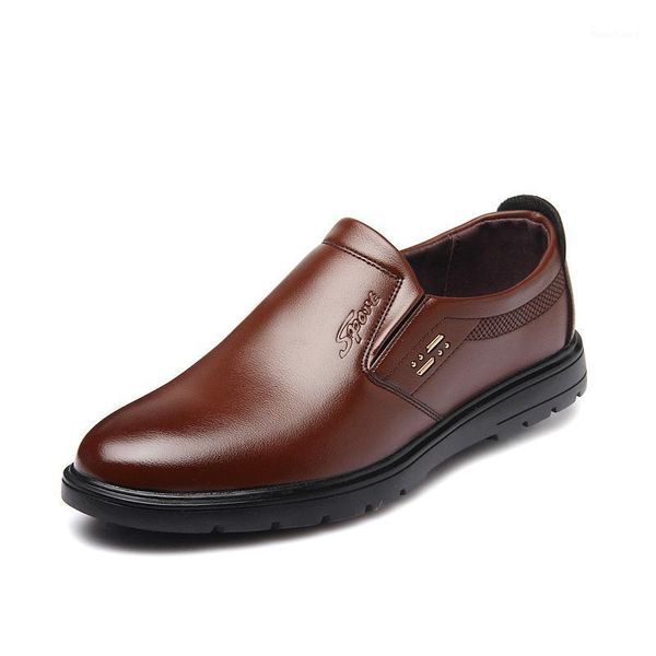

new arrival men slip on leather shoes solid color business flat loafer shoes men formal yuj891, Black