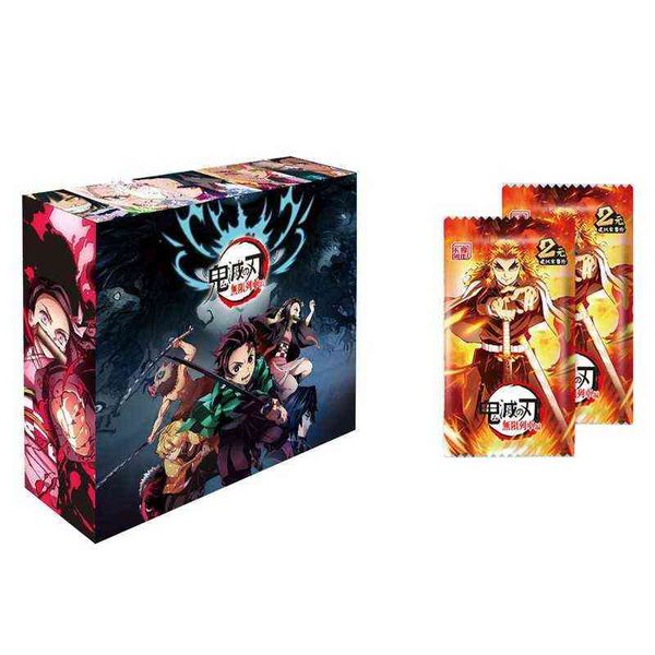 

original anime movie game card demon slayer classic collection card book kamado tanjirou nezuko table toys for family child gift aa220314