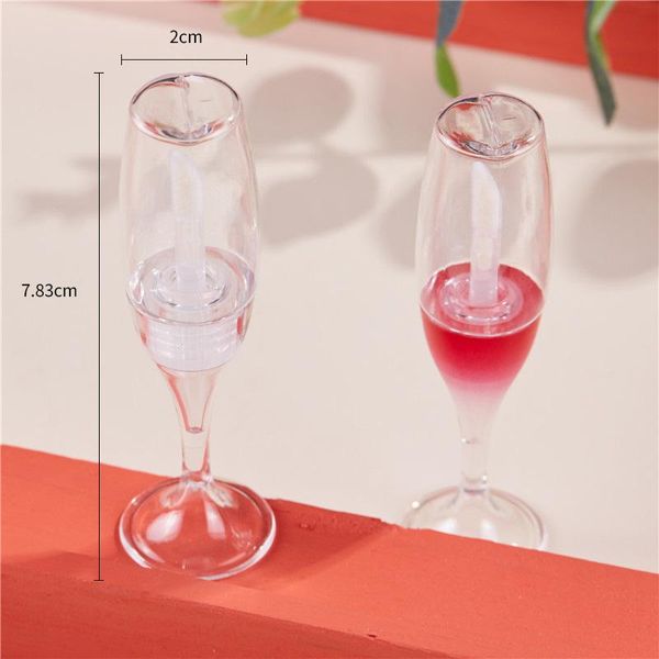

storage bottles & jars 8ml creative wine shaped empty lip gloss tube diy red clear cosmetic refillable glaze bottle with wand tip container