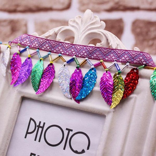 

10-х годов аксессуары ленты цветные листья блестки бисером кружевной кисточкой обрезки дерьмо для diy шитья одежда шторы украшения h jlllduk