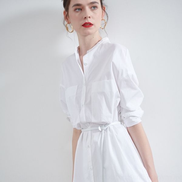 

xhevr elegant white shirt children's summer shirt 2020 new waist slimming loose dress xelap dress, Black;gray