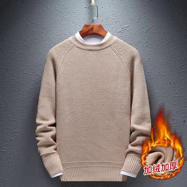 

men's round neck knit sweater thick 2021 winter clothing striped good quality affordable sell ready stock fashion, White;black