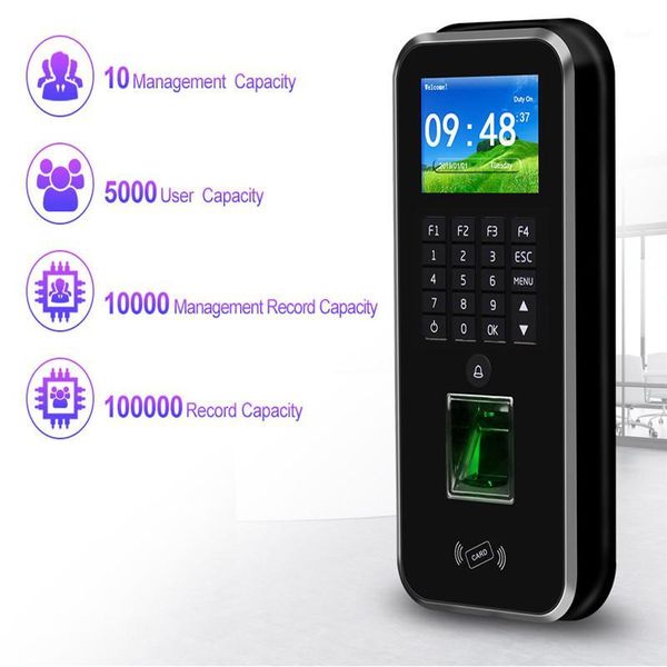 

password access control system rfid keypad fingerprint biometric attendance machine time clock recorder tcp/ip/rs485 usb realand1
