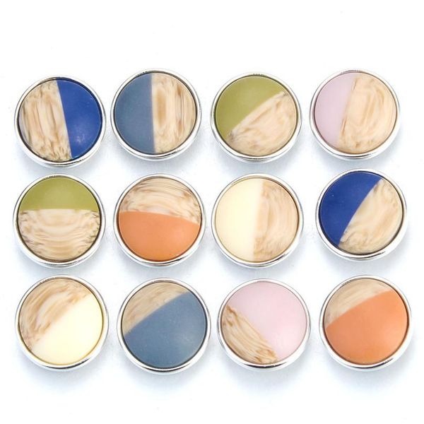 

10pcs/lot new snap buttons jewelry round resin 18mm snap buttons fit silver color leather snap bracelet necklace butto jllsdu
