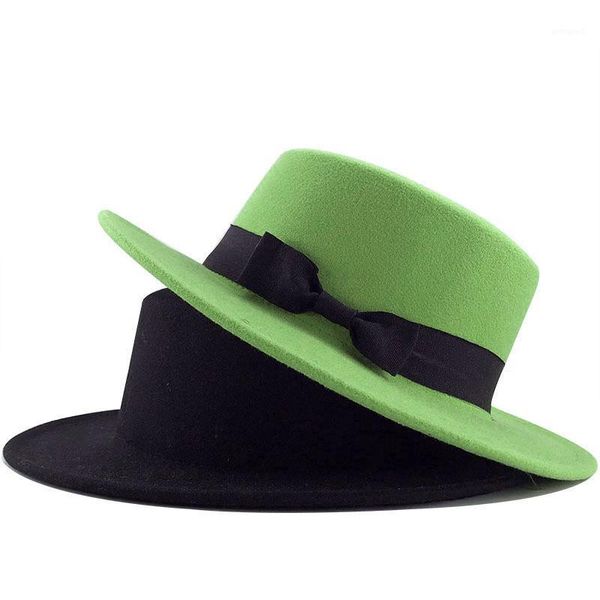 

wide brim hats fashion bow vintage felt wool bowler floppy cloche fedora cap hat band fedoras1, Blue;gray