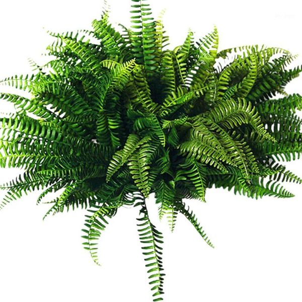

10pcs artificial boston fern bush silk plant hanging fake greenery home decor1
