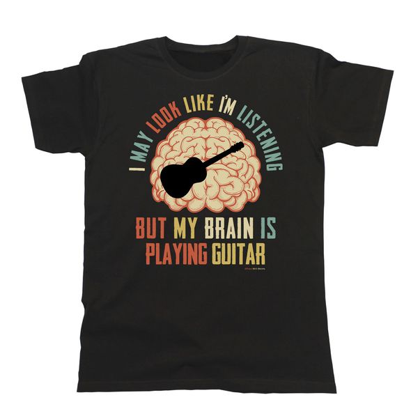 

fashion summer style mens/ladies t shirt my brain is playing guitar acoustic music birthday tee shirt sport hooded sweatshirt hoodie