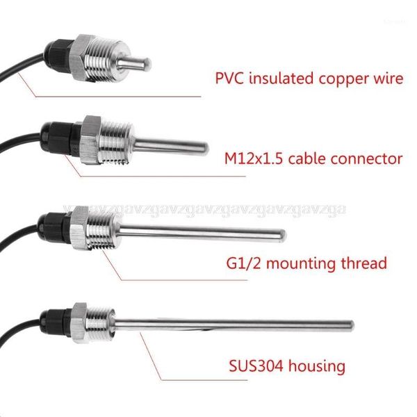 

ds18b20 digital temperature sensor g1/2" thread probe dia=7mm 3-core wire sus304 au13 19 droship1