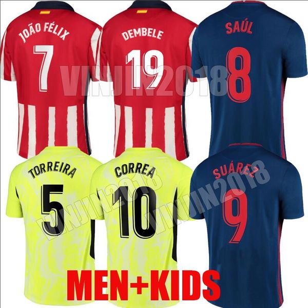 

thailand 20 21 joão félix soccer jerseys de madrid suarez h. herrera correa koke dembélé camiseta de fútbol llorente football shirt, Black;yellow