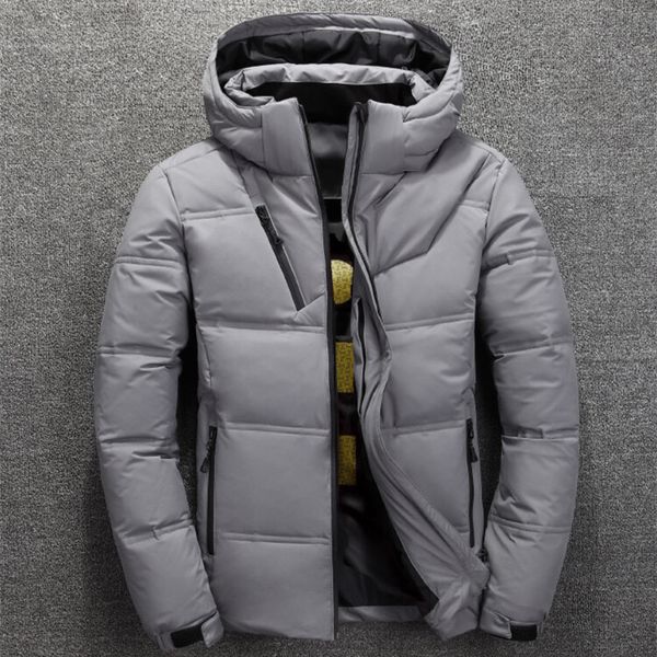 

Winter new thickened hooded et men's short youth white duck down warm casual coat 2021, Black