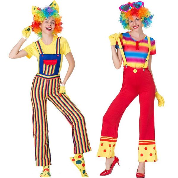 

umorden fantasia funny color overalls clown costumes jester cosplay for women halloween purim carnival party fancy dress, Silver