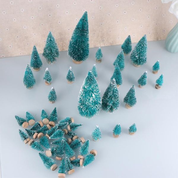 

48pc christmas tree ornaments blue-green sisal trees christmas trees for crafts