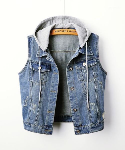 

women's vests denim vest sleeveless slim size large on clothes casual hood sherpa jacket sleeveless1, Black;white