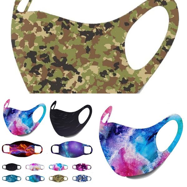 

u31leu factory price 50pcs designer mask black face starry sky flame camouflage printing ear hanging dust masks 8 n