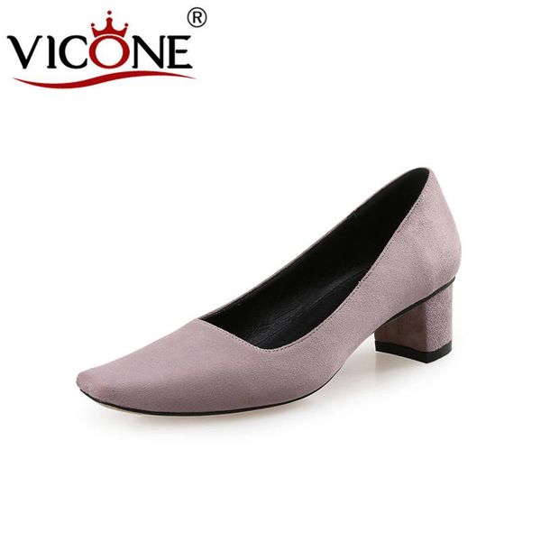 

vicone women summer pointed toe casual office concise fashion heels v541280, Black