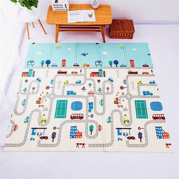 Tappetino pieghevole per bambini 1 cm Tappetino strisciante XPE Puzzle Giocattoli per bambini Soft Floor Room Decor Attività Pad Palestra Gioco Tappeto per bambini LJ200911