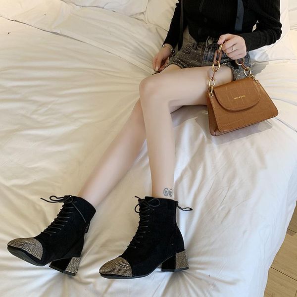 

boots autumn fashion joint short martin boots women's chunky-heel short shoes fashi lady shoes -40, Black