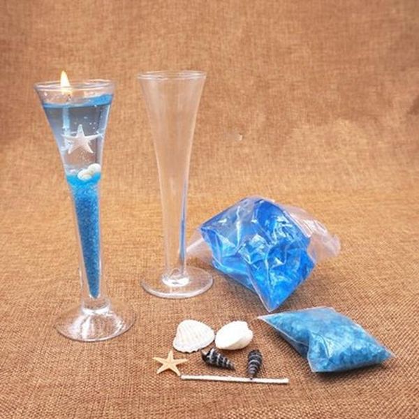 

желе воск свеча ручной diy материал кристаллического стекло бокал подсвечники океан декор венчание партия свеча craft supplies jllpcr homeca