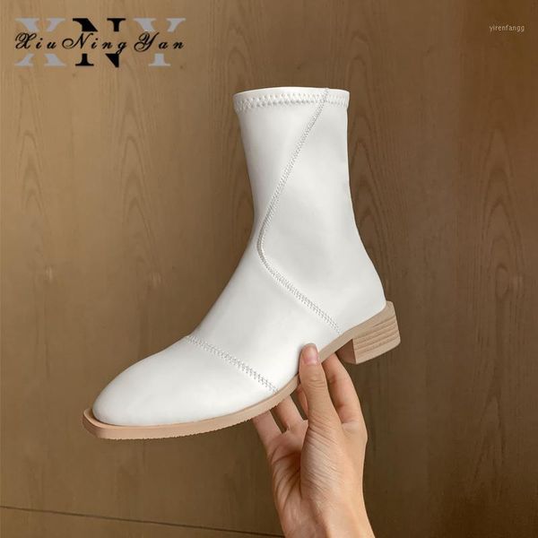 

xiuningyan soft leather women ankle boots genuine leather back zipper ladies boots handmade autumn office shoes woman1, Black